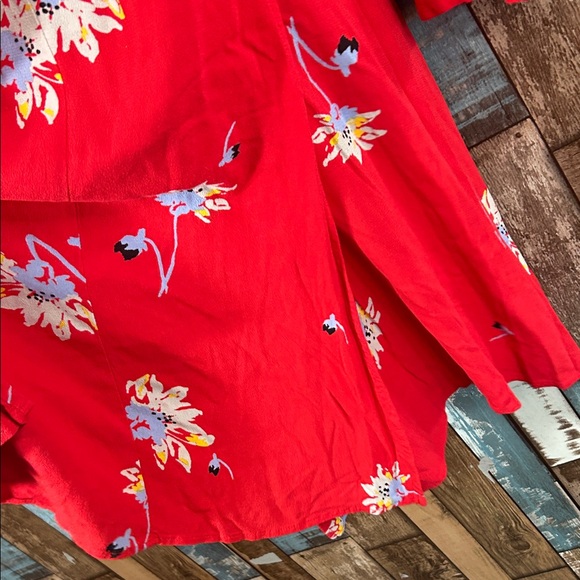 Free people  Red Floral Long Sleeve Dress - Picture 12 of 16